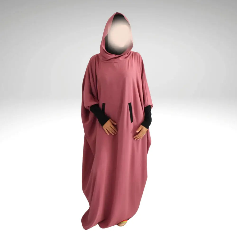 Abaya hijab intégré & capuche Grenat